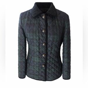 Jane Post Black and Green Quilted Jacket